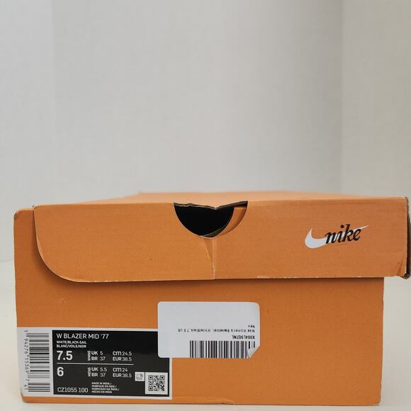 NIKE Women's Blazer Mid '77 Basketball Shoe, White Black Sail, 7.5 - Picture 10 of 10